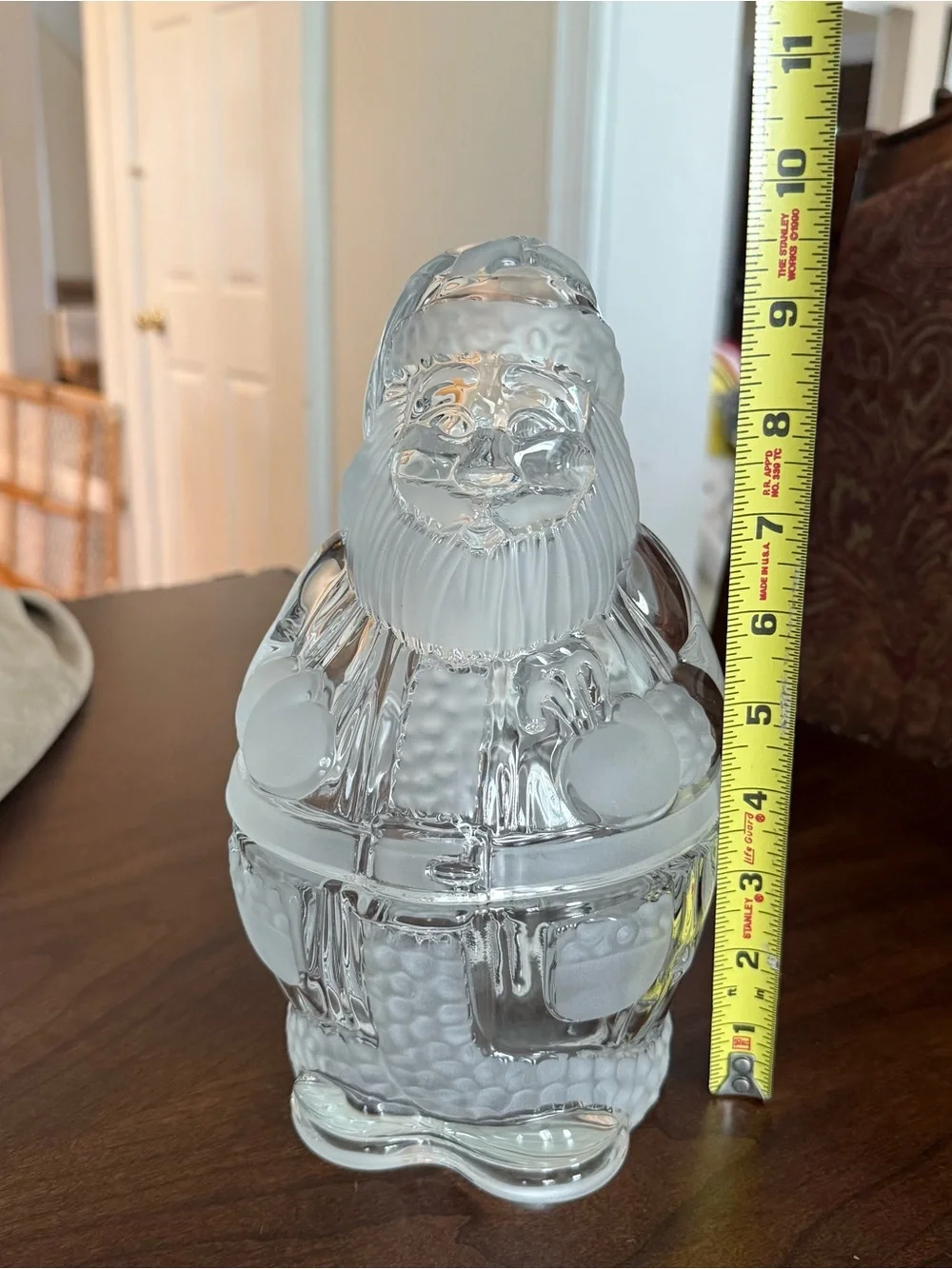 Vintage Gorham Holiday Traditions Santa Treat Jar Crystal Made In Germany